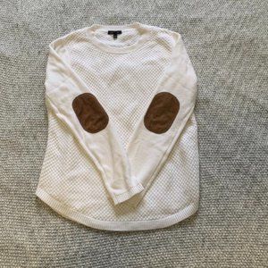 Lety & Me (Stitch Fix) Ivory/Off-White Josey Elbow Patch Pullover